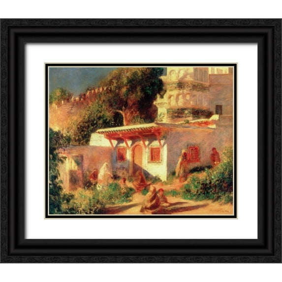 Renoir, Pierre-Auguste 14x12 Black Ornate Wood Framed with Double Matting Museum Art Print Titled - Mosque at Algiers