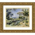 thumbnail image 1 of Renoir, Pierre-Auguste 14x12 Gold Ornate Wood Framed with Double Matting Museum Art Print Titled - Young Woman in the Landscape, 1 of 4