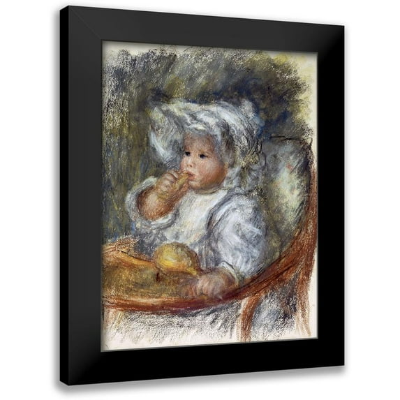 Renoir, Pierre-Auguste 14x18 Black Modern Framed Museum Art Print Titled - Jean Renoir in a Chair - The Child with a Biscuit