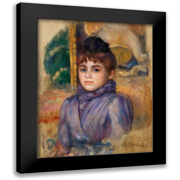 Renoir, Pierre-Auguste 15x18 Black Modern Framed Museum Art Print Titled - Portrait of a Young Woman 1885