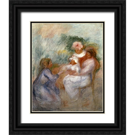 Renoir, Pierre-Auguste 15x18 Black Ornate Wood Framed with Double Matting Museum Art Print Titled - The Family