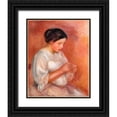 thumbnail image 1 of Renoir, Pierre-Auguste 15x18 Black Ornate Wood Framed with Double Matting Museum Art Print Titled - Woman Sewing 1908, 1 of 4
