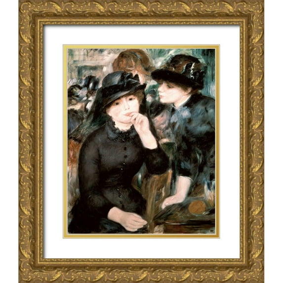 Renoir, Pierre-Auguste 15x18 Gold Ornate Wood Framed with Double Matting Museum Art Print Titled - Two Women