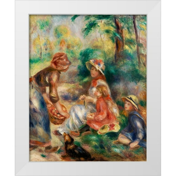 Renoir, Pierre-Auguste 15x18 White Modern Wood Framed Museum Art Print Titled - Apple Vendor 1890