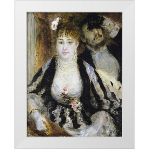 Renoir, Pierre-Auguste 15x18 White Modern Wood Framed Museum Art Print Titled - The Theatre Box - La Loge