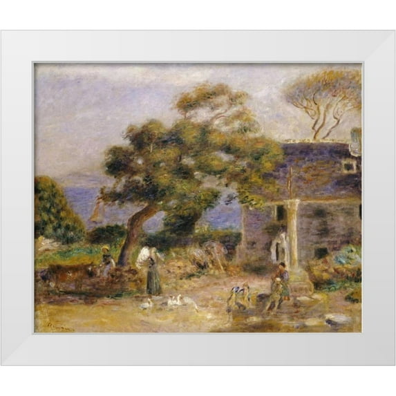 Renoir, Pierre-Auguste 17x15 White Modern Wood Framed Museum Art Print Titled - A View of Treboul