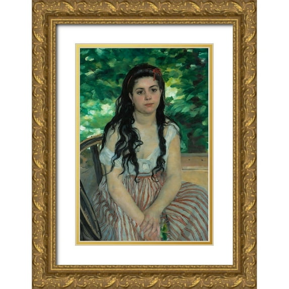 Renoir, Pierre-Auguste 17x24 Gold Ornate Wood Framed with Double Matting Museum Art Print Titled - Summer