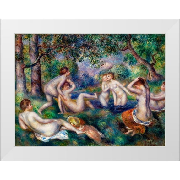 Renoir, Pierre-Auguste 18x15 White Modern Wood Framed Museum Art Print Titled - Bathers in the Forest 1897