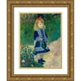thumbnail image 1 of Renoir, Pierre-Auguste 19x24 Gold Ornate Wood Framed with Double Matting Museum Art Print Titled - A Girl with a Watering Can, 1 of 4