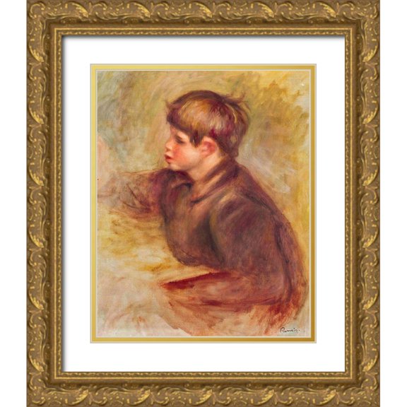 Renoir, Pierre-Auguste 20x24 Gold Ornate Wood Framed with Double Matting Museum Art Print Titled - Claude Renoir the Painter