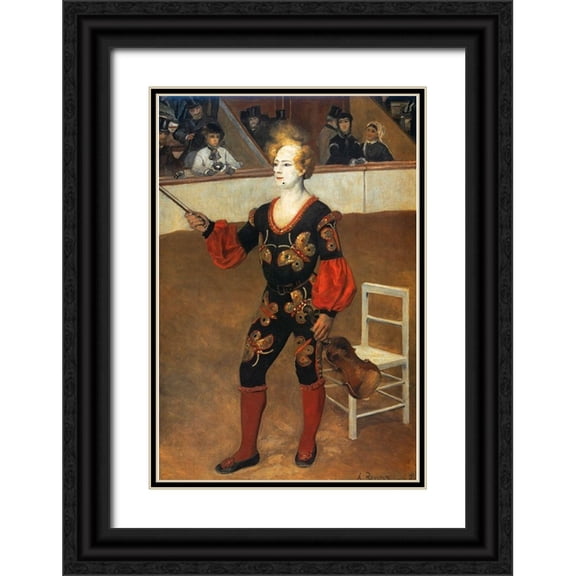 Renoir, Pierre-Auguste 23x32 Black Ornate Wood Framed with Double Matting Museum Art Print Titled - The Clown 2