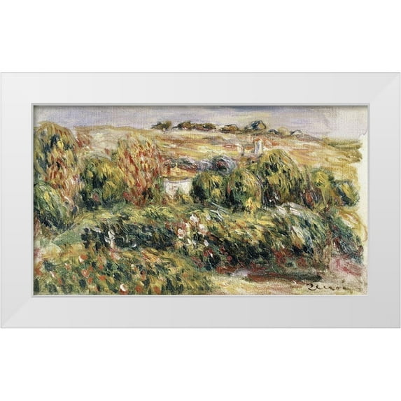 Renoir, Pierre-Auguste 24x15 White Modern Wood Framed Museum Art Print Titled - Paysage de Provence