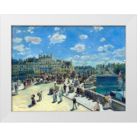 Renoir, Pierre-Auguste 24x19 White Modern Wood Framed Museum Art Print Titled - Pont Neuf Paris