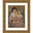 thumbnail image 1 of Renoir, Pierre-Auguste 25x32 Gold Ornate Wood Framed with Double Matting Museum Art Print Titled - Mother and Child, 1 of 4