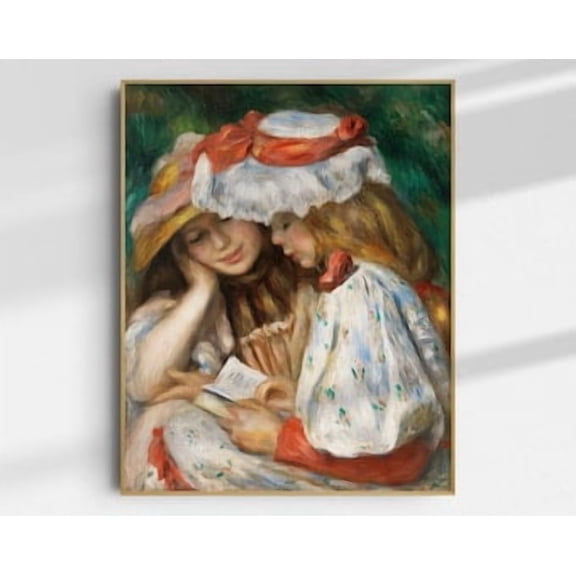 Renoir Poster Two Girls Reading Impressionist Wall Artgiclée Poster, Poster Only