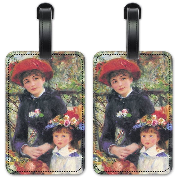 Renoir: Two Sisters - Luggage ID Tags / Suitcase Identification Cards - Set of 2