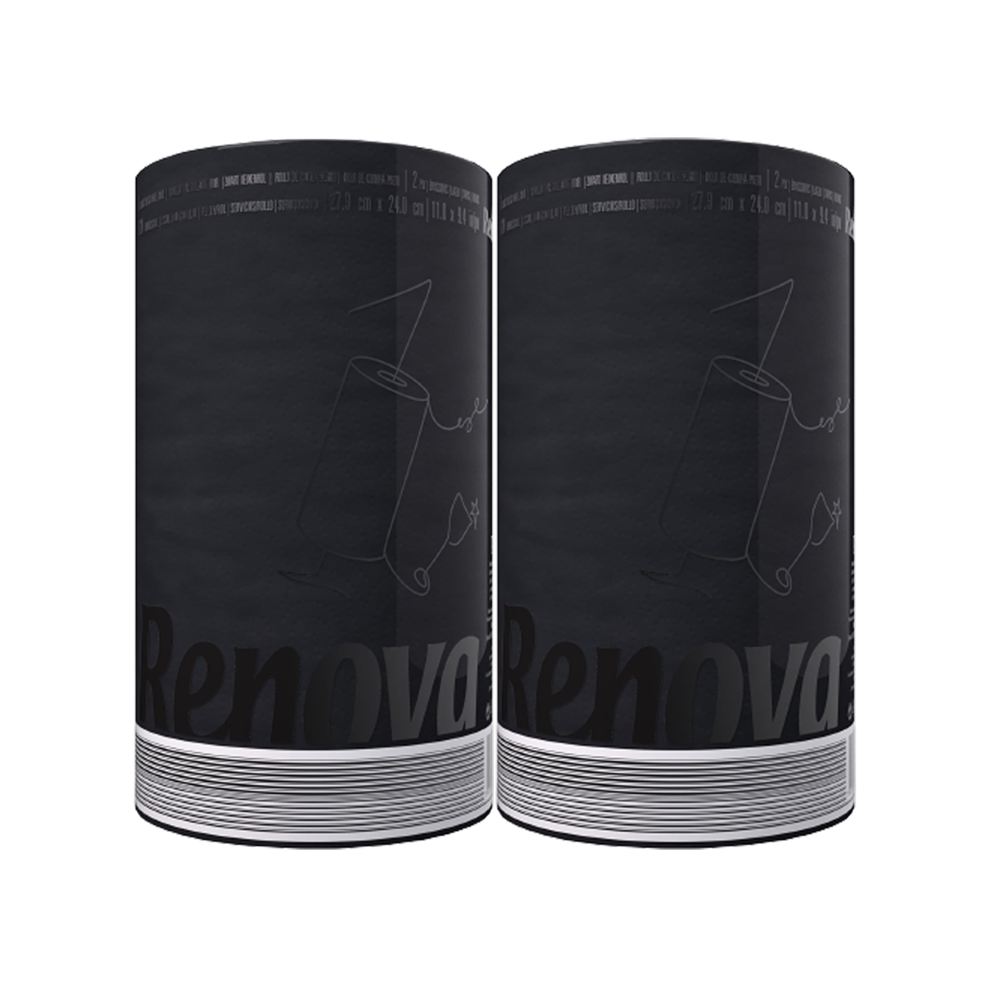 Renova Black Paper Towels, 2 Rolls, 120 Sheets Per Roll - Walmart.com