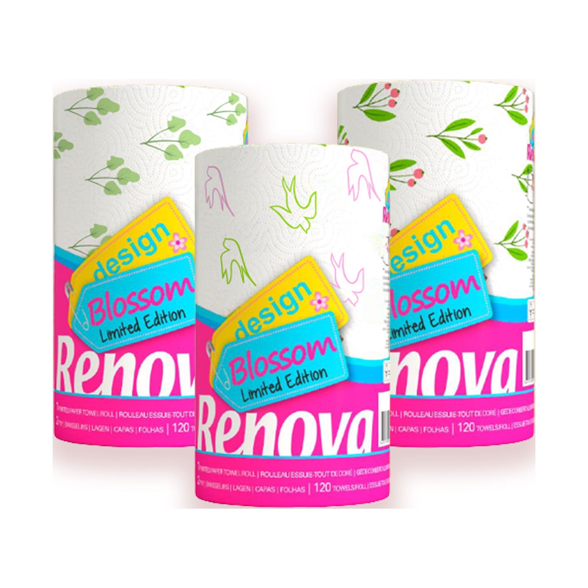 Renova Blossom Paper Towels 3 Rolls 120 Sheets Per Roll Walmart Renova Blossom Paper Towels 3 Rolls 120 Sheets Per Roll Walmart