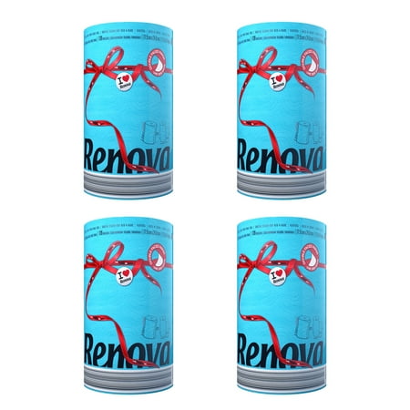 Renova Blue Paper Towels, 4 Rolls, 120 Sheets Per Roll