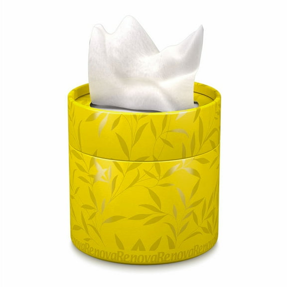Renova Facial Tissue Round Yellow Box, 40 Tissues Per Box