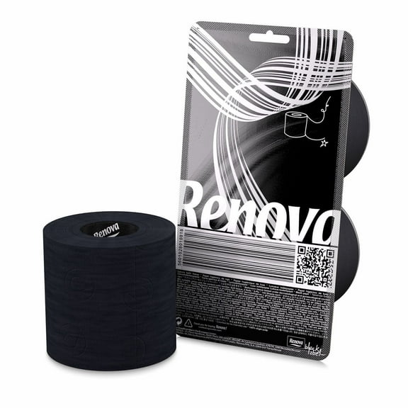 Renova Luxury Scented Colored Toilet Paper 2 Rolls 3-Ply Bath Tissue - Pack 2 Rolls Black