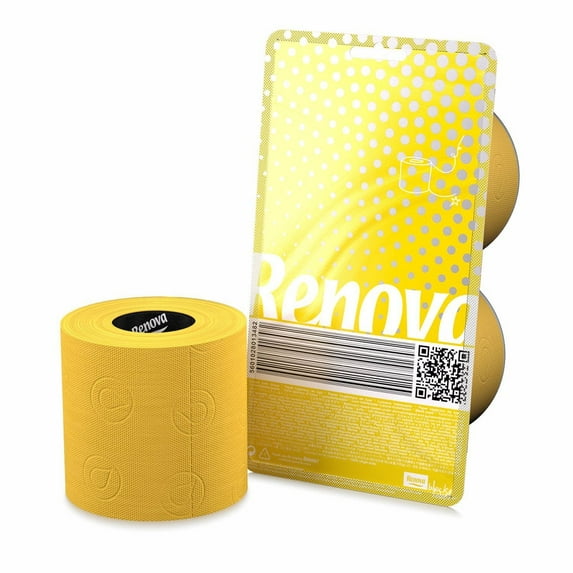 Renova Luxury Scented Colored Toilet Paper 2 Rolls 3-Ply Bath Tissue - Pack 2 Rolls Yellow
