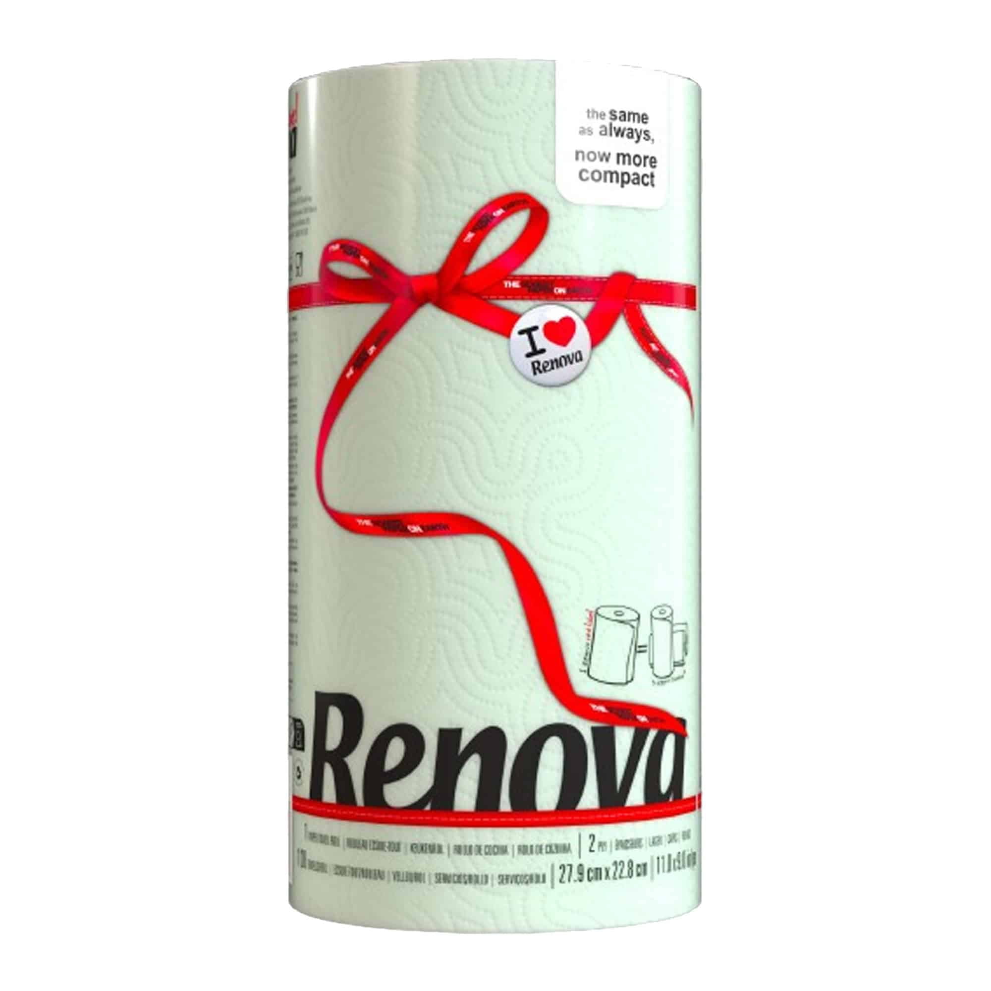 Renova Mint Paper Towel Roll 2 Ply 120 Sheets – Same Count, Now More Compact and Absorbent