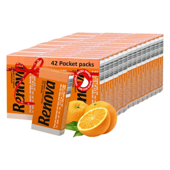 Renova Orange Fizz Pocket Facial Tissue, 42 Packs, 9 Tissues Per Pack