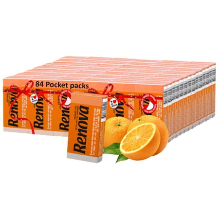 Renova Orange Fizz Pocket Facial Tissue, 84 Packs, 9 Tissues Per Pack