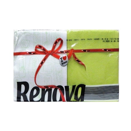 Renova Red Label Table Napkin- White & Green (220 Counts) 005487