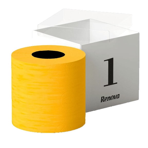Renova Scented Colored Toilet Paper Gift Box 1 Roll 3-Ply Bath Tissue - Gift Box 1 Roll Yellow