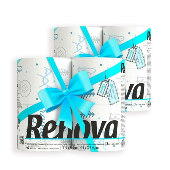 Renova Winter Toilet Paper, 8 Rolls, 160 Sheets Per Roll