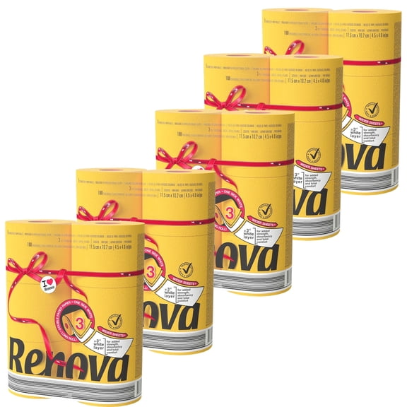 Renova Yellow Jumbo Toilet Paper, 30 Rolls, 180 Sheets Per Roll