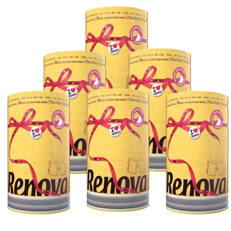 Renova Yellow Paper Towels, 6 Rolls, 120 Sheets Per Roll