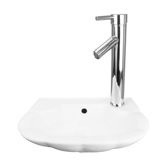 Renovator's Supply 14" White Wall Mount Bathroom Sink White with Overflow