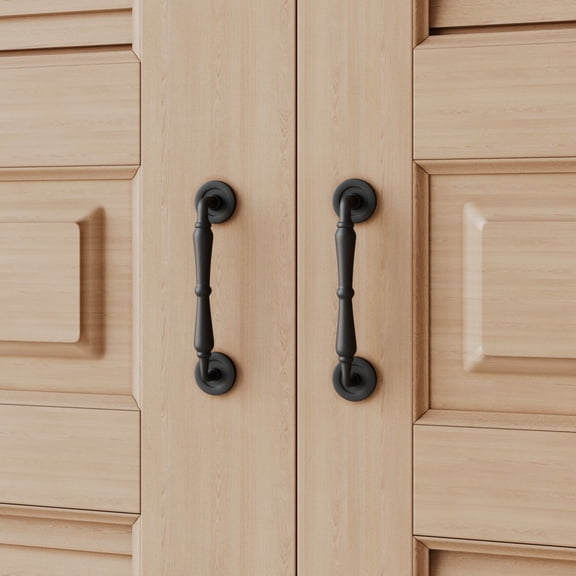 Renovator's Supply 9" Wrought Iron Door Gate Handle Pull Colonial Antique Design Hardware Included Set of 2