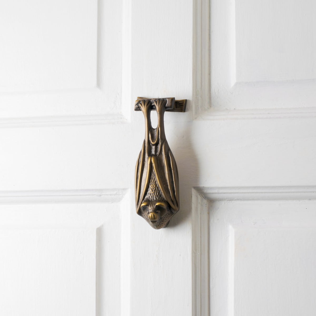 Antique Brass Bat Shaped Gothic Door Knocker