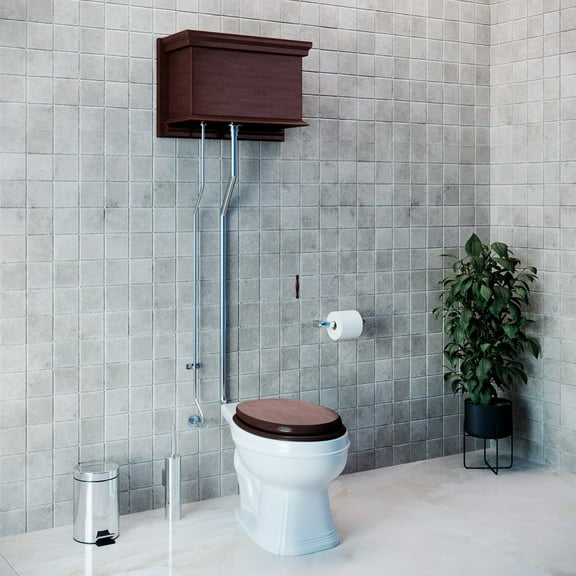 Renovator's Supply Antique Dark Oak High Tank Pull Chain Toilet 70"-74"