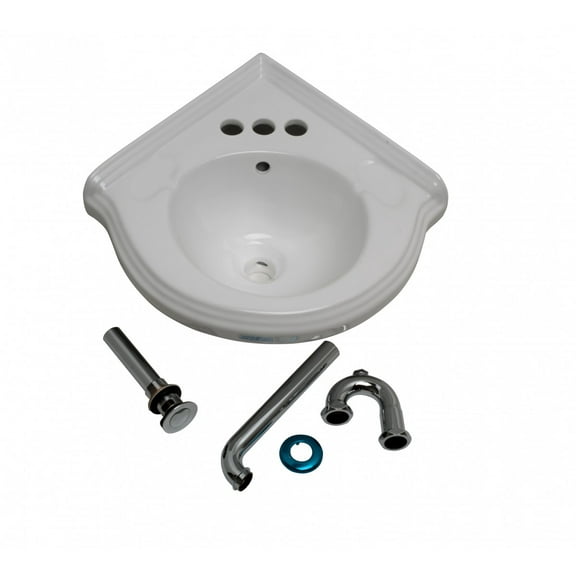 Renovator's Supply Bathroom Sink White Corner Sink Wall Mount China Portsmouth 4 inch Centerset Sink