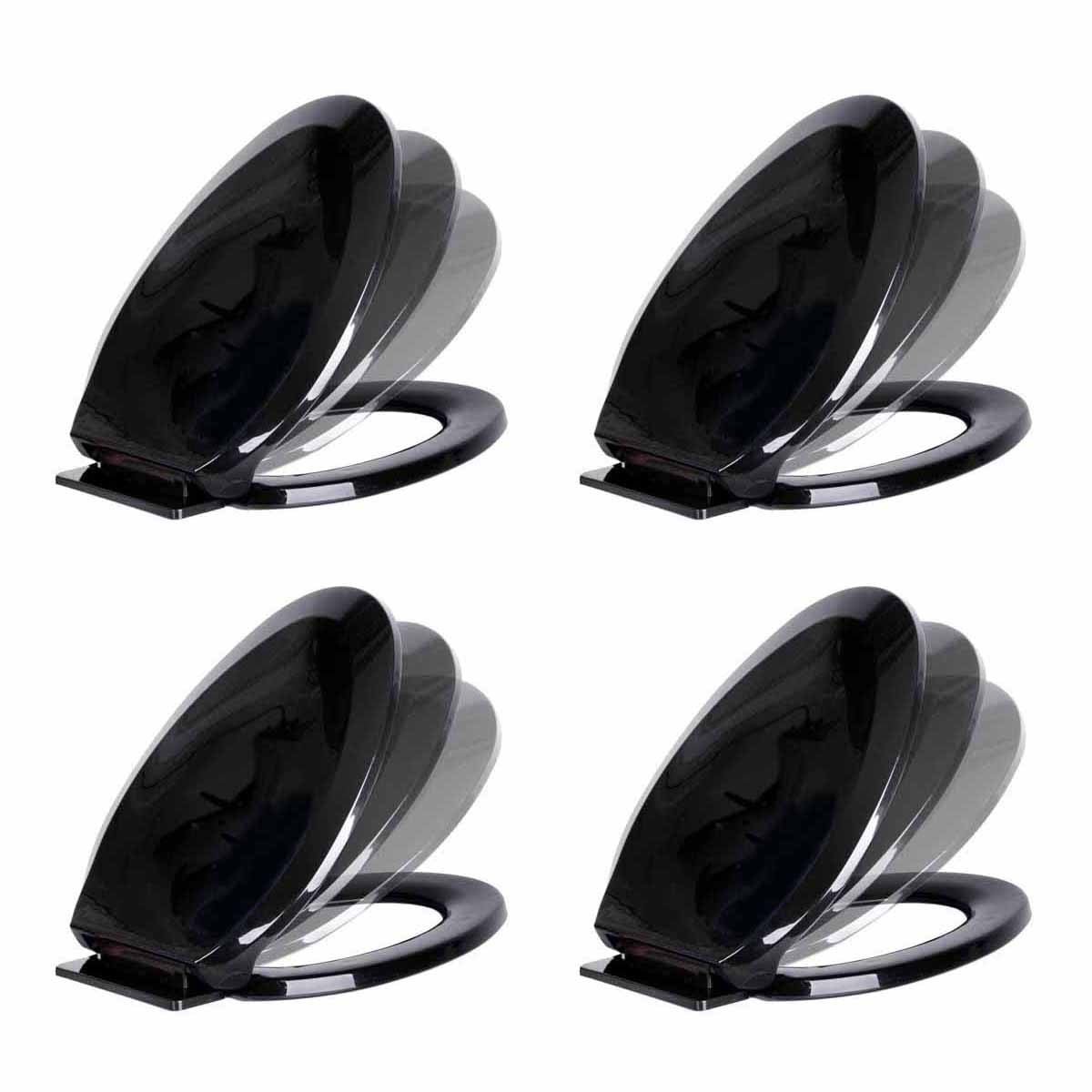 Renovator's Supply Black No Slam Easy Close Plastic Elongated Toilet