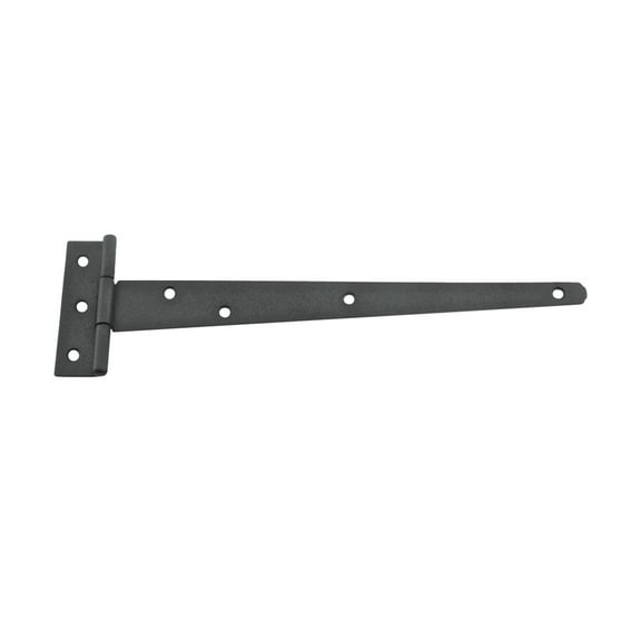 Renovator's Supply Black T Strap Door Hinge Black RSF Iron Light Duty Door Hinge 11"x3.12x6" Antique Style Slotted Pyramid Head Screws