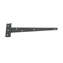 Renovator's Supply Black T Strap Door Hinge Black RSF Iron Light Duty Door Hinge 11"x3.12x6" Antique Style Slotted Pyramid Head Screws