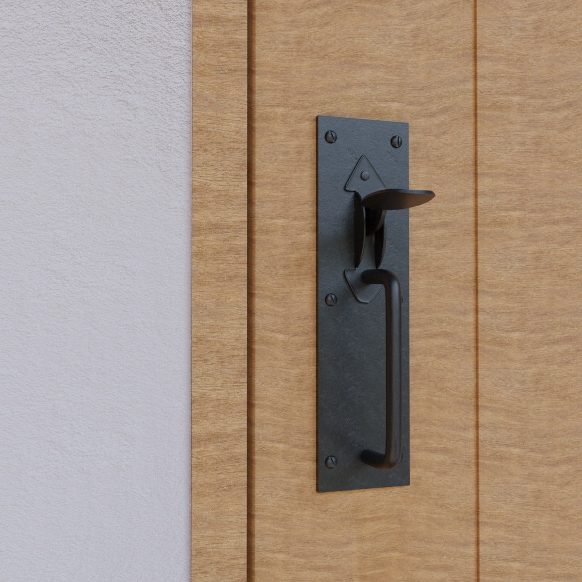 Renovator's Supply Black Wrought Iron Door Latches Thumb Lock Two Sided