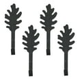 thumbnail image 1 of Renovator's Supply Black Wrought Iron Leaf Shaped Kitchen or Coat Robe Hooks 5 in. L Rustic Entry Way Hat or Jacket Hanger Wall Mount Hooks w/Screws Pack of 4, 1 of 9