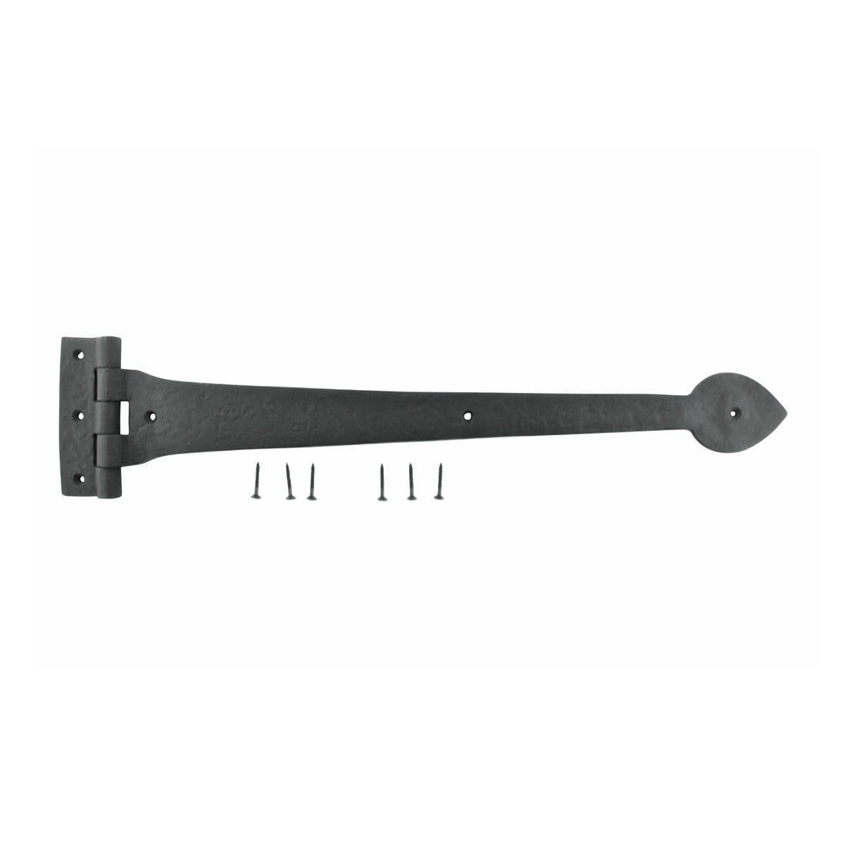 18" Black Wrought Iron Spade Tip Gate Strap Hinge