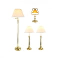 thumbnail image 1 of Renovator's Supply Brass Table and Floor Lighting Lamp Set w/1 Floor Lamp, 2 Traditional Table Bed Side Lamps, 1 Amber Desk Lamp, 1 of 5