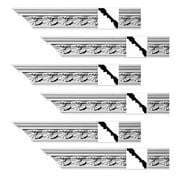 Renovator's Supply Cornice Crown Mouldings White Urethane Carlotta DIY Interior Design Home Decoration Ceiling Wall Border Edges 6 Pcs Total 564" L
