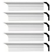 Renovator's Supply Cornice Crown Mouldings White Urethane Ceiling Wall Decor 94" L Waldorf Simple Pack of 5