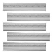 Renovator's Supply Cornice Crown Mouldings White Urethane DIY Interior Design Home Decoration Ceiling Wall Border Edges 5 Pcs Total 471.875" L