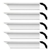 Renovator's Supply Cornice Crown Mouldings White Urethane Dover Simple DIY Interior Design Home Decoration Ceiling Wall Border Edges 5 Pcs Total 470" L